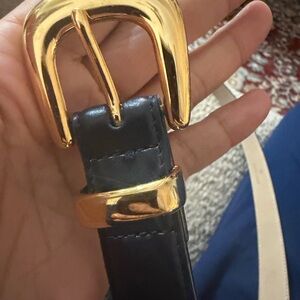 Etienne Aigner Belt with Gold Buckle